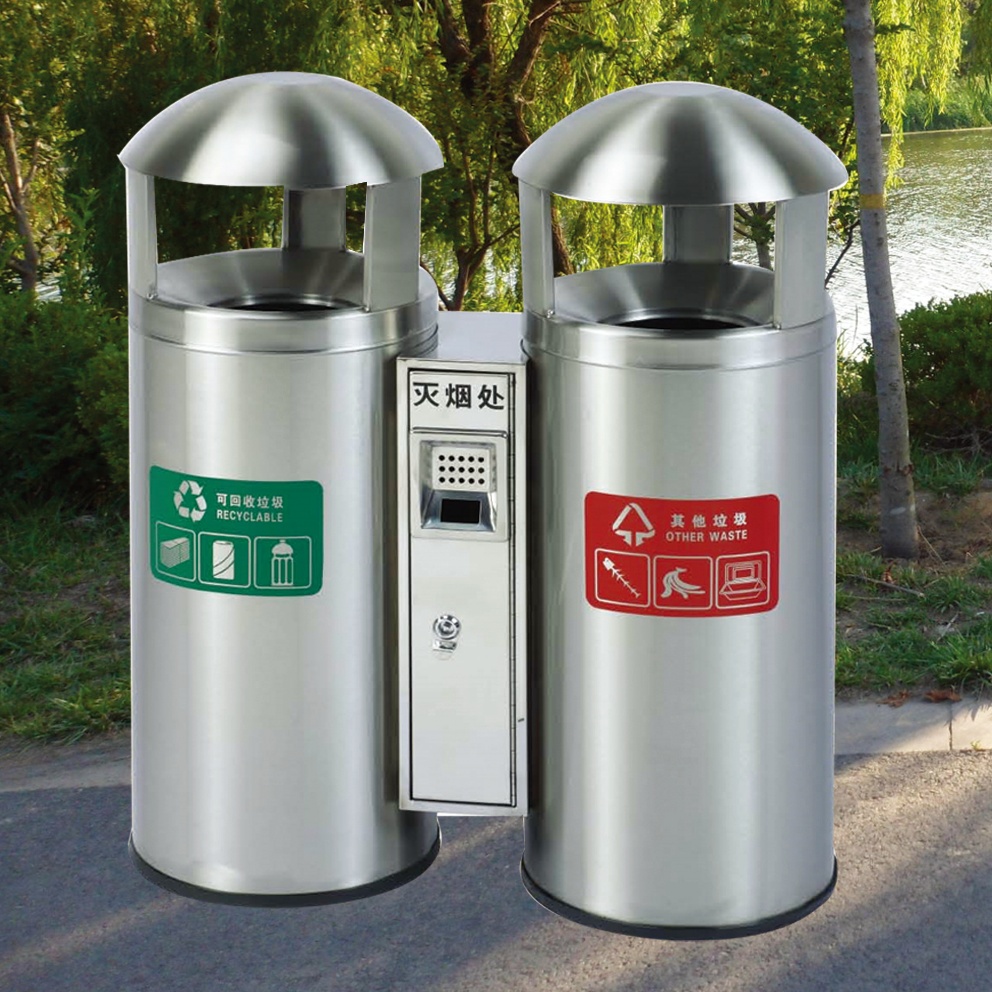 聊城不銹鋼分類垃圾桶，泰安不銹鋼果皮箱